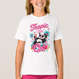 Tropic Stay Cool Panda Tropisch Meisjes T-Shirt