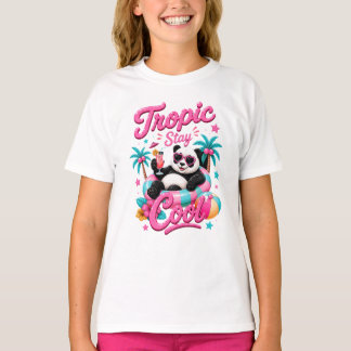 Tropic Stay Cool Panda Tropisch Meisjes T-Shirt