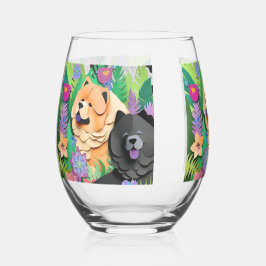 TROPIC TANGO rode zwarte chow Wijnglas Zonder Voet