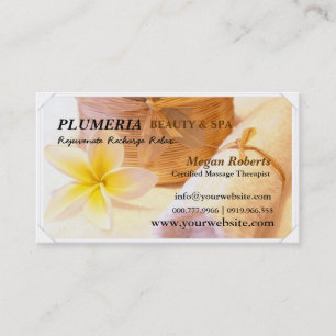 Tropic White Plumeria Spa Huidverzorging Massage S Afsprakenkaartje