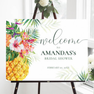 Tropica Ananas Vogels Bruiloft Shower Welkom Bord Poster