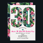 Tropical 30 30e Trente Anniversaire Invitation de<br><div class="desc">Tropical 30 30th Thirty Birthday Party Invitations. Personnaliser pour tout événement.</div>