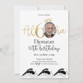 Tropical 60th Gold Birthday Invitation avec photo (Devant)