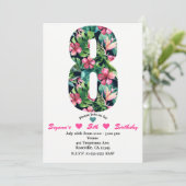 Tropical 8 Huit Invitation de fête d'anniversaire (Debout devant)