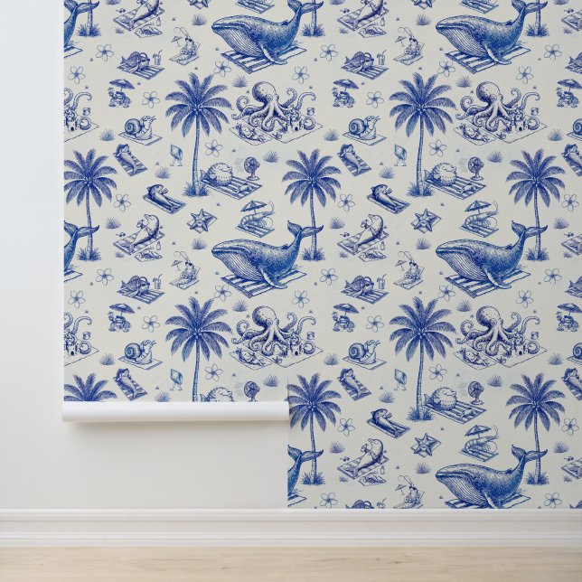 Tropical aloha print behang (Applicatie)