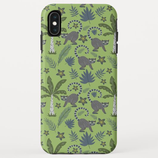 Tropical animals seamless pattern green and grey Case-Mate iPhone case (Achterkant)