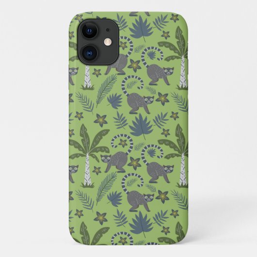 Tropical animals seamless pattern green and grey Case-Mate iPhone case (Achterkant)