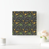 Tropical animals seamless pattern monkey palm tree vierkante klok (Huis)