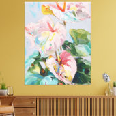 Tropical Anthurium Canvas Art Print (Insitu (Woonkamer))