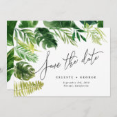 Tropical aquarelle floral save the date (Devant / Derrière)