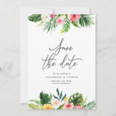 Tropical aquarelle floral save the date (Devant)