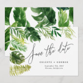 Tropical aquarelle florale save the date (Devant / Derrière)