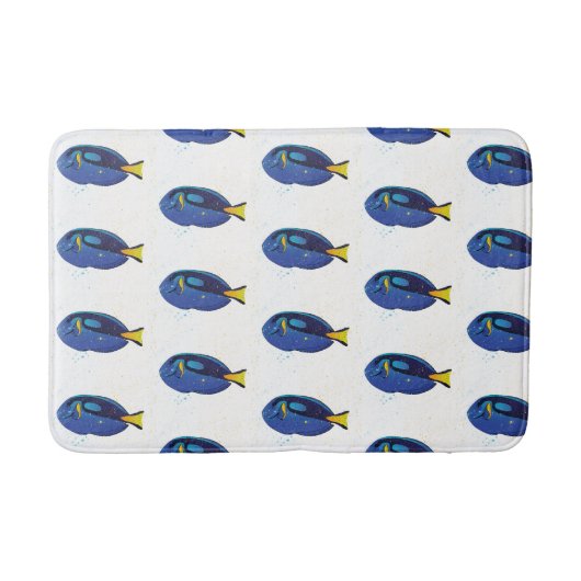 Tropical Aquarium Vis Kinder Blauwe Badkamer Badmat (Voorkant)