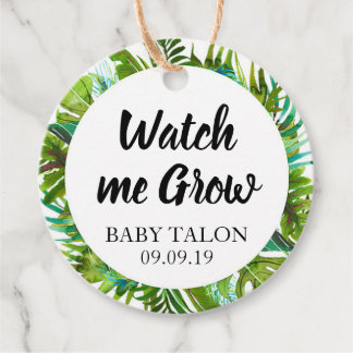 Tropical Baby shower Bekijk mij groeien Plant Favo Bedankjes Labels
