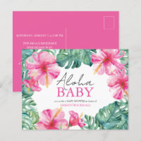 Tropical Baby Shower Invitations Aloha Carte posta