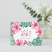 Tropical Baby Shower Invitations Aloha Carte posta (Debout devant)