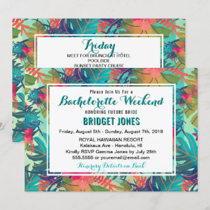Tropical Bachelorette Weekendschema Uitnodiging