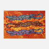 TROPICAL BALI LIZARD Red Blue violet + jouw ideeën Deurmat (Voorkant)