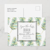 Tropical Banana Leaf Beach Bewaar de Data Aankondigingskaart (Voorkant / Achterkant)