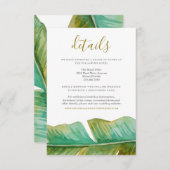 Tropical Banana Leaf Wedding Details Kaart (Voorkant / Achterkant)