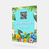 Tropical Bar Bridal Party Bachelorette QR code Acryl Bord (Hoek)