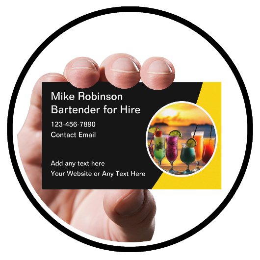 Tropical Bartender Pour L'Embauche De Cartes de vi