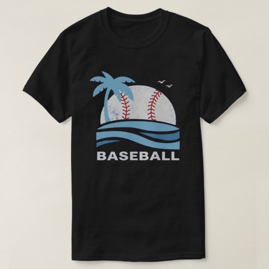Tropical Baseball Palm Tree Summer Vacation T-shirt (Design voorkant)