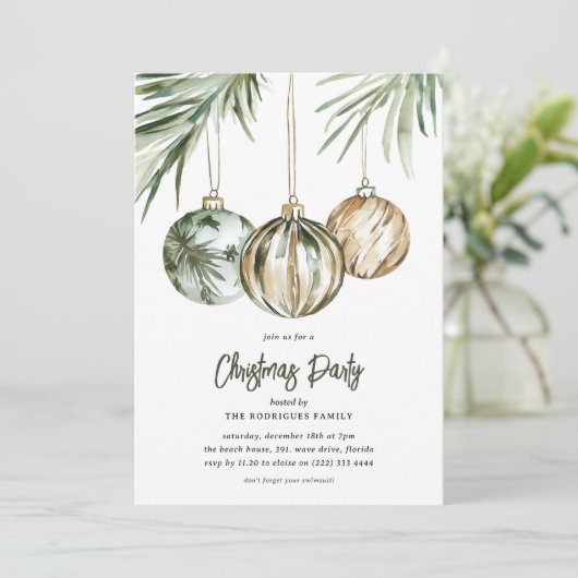 Tropical Baubles kerstfeest Kaart (Staand voorkant)