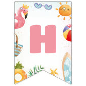 Tropical Beach 1e verjaardagsfeestje Vlaggetjes (Tweede vlag)