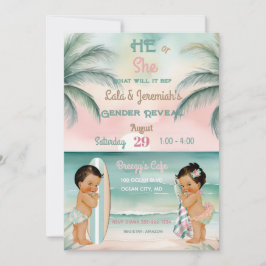 Tropical Beach Baby Geslacht Onthullen Blush Sage Kaart