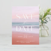 Tropical Beach Bestemming Bruiloft Bewaar de datum Kaart (Staand voorkant)