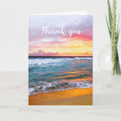 Tropical Beach Bestemming Bruiloft Dank u Bedankkaart (Voorkant)