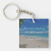 Tropical Beach Bijbel vers Psalm 119:105 Sleutelhanger (Voorkant)