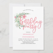 Tropical Beach Bloemen Verjaardagsfeest Kaart (Voorkant)