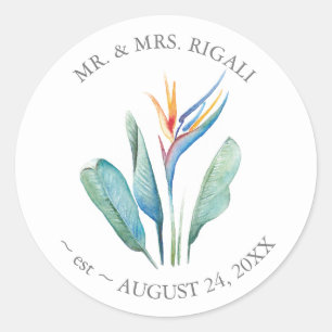 Tropical Beach bruiloft cadeau Sticker Label