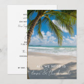 Tropical Beach bruiloft receptie Uitnodigen Kaart (Voorkant / Achterkant)