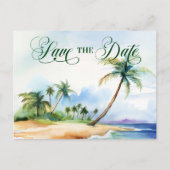 Tropical Beach Bruiloft Save The Date Briefkaart (Voorkant)