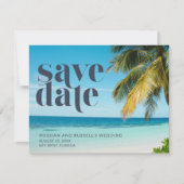 Tropical Beach Bruiloft Save the Date Cards Aankondiging (Voorkant)
