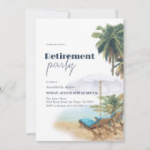 Tropical Beach Chairs Pensioenfeest Kaart (Voorkant)