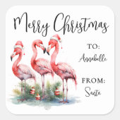 Tropical Beach Christmas Gift Tag Sticker (Devant)