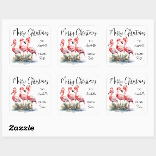 Tropical Beach Christmas Gift Tag Sticker (Feuille)