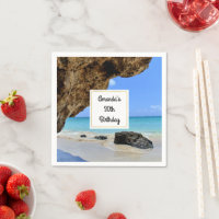 Tropical Beach Coast met een Big Rock Verjaardag