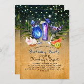 Tropical Beach Cocktail Verjaardagsfeestje Kaart (Voorkant / Achterkant)