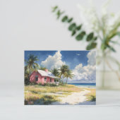Tropical Beach Cottage Briefkaart (Staand voorkant)