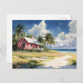 Tropical Beach Cottage Briefkaart (Voorkant / Achterkant)