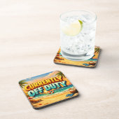 Tropical Beach Currently Off Duty Scene Bier Onderzetter (Rechterzijde)
