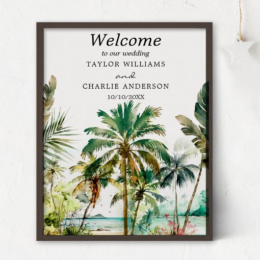 Tropical Beach Destination Affiche de bienvenue de