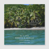 Tropical Beach Destination Wedding Save the Date (Voorkant)