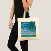 Tropical Beach Destination Wedding Welcome Tote Bag (Voorkant (product))