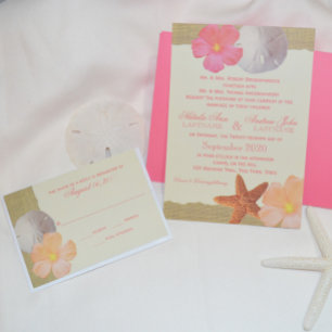 Tropical Beach en Burlap RSVP Kaartje